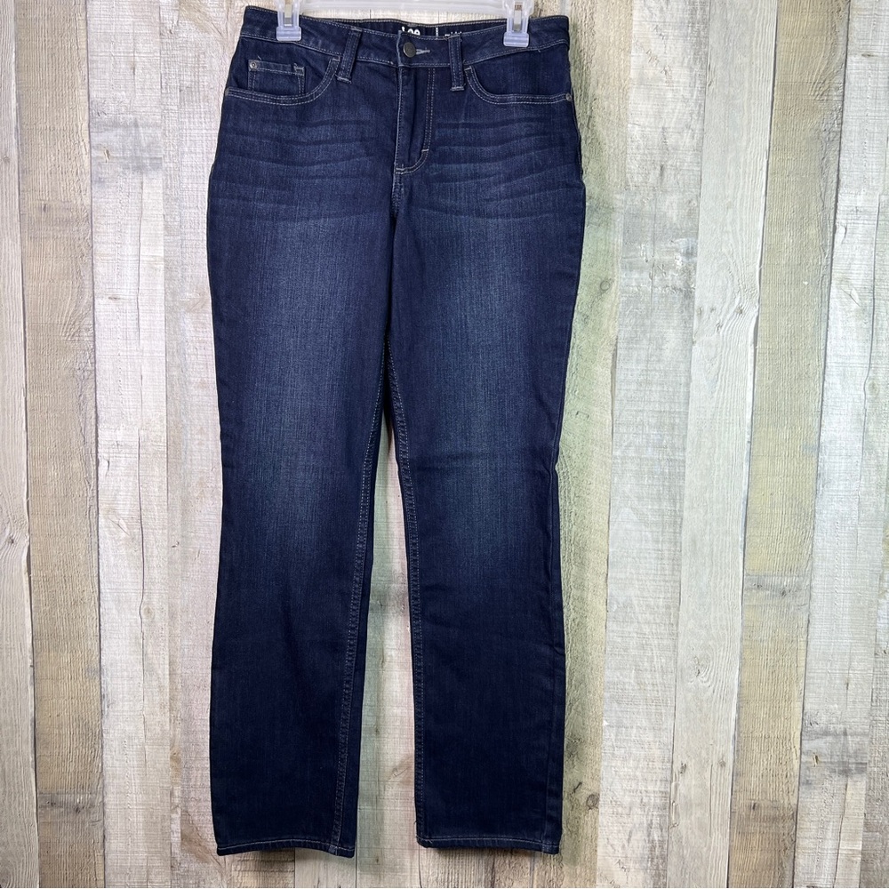 Lee Riders Size 6 Medium MidRise Straight Leg Dark Blue Denim Jeans w/5 …